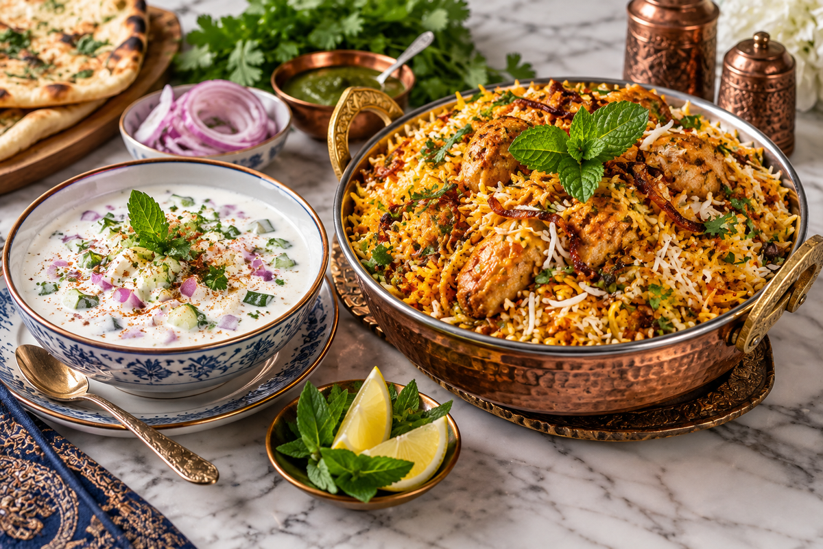 Chicken Biryani and Raita Recipes