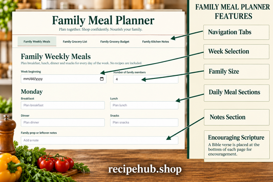 Interactive Digital Meal Planner Preview