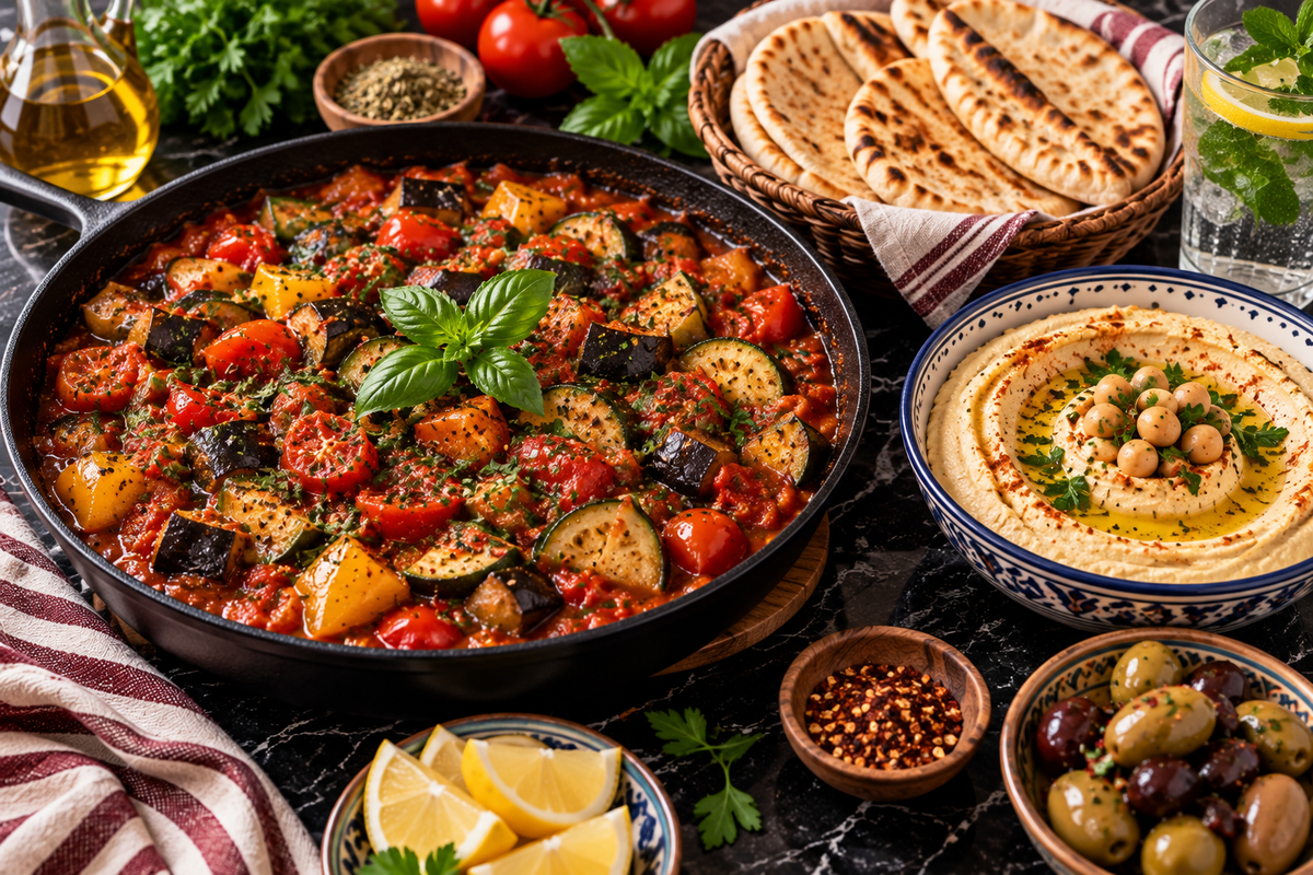 One Pan Vegetable Ragu & Hummus Recipes